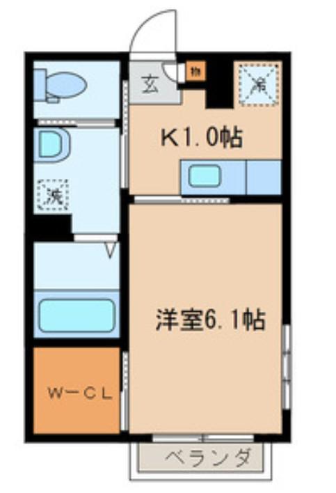 ブランバージュ(1K/2階)の間取り写真
