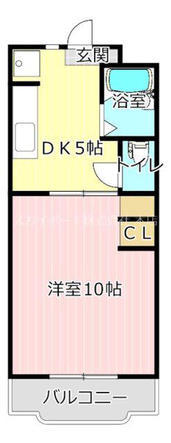 マンションアトラスI(1DK/1階)の間取り写真
