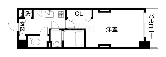 LUXE京都西大路(1K/3階)の間取り写真
