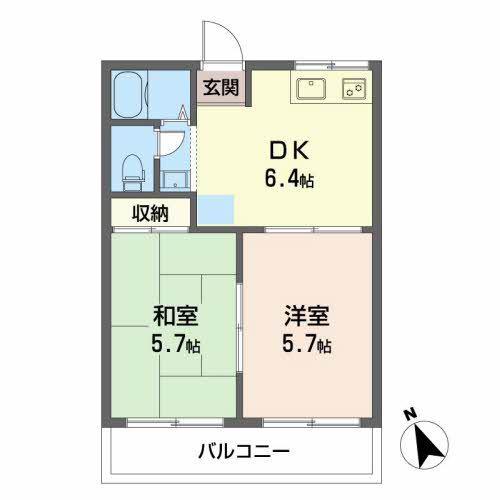 アネックス鈴木II(2DK/2階)の間取り写真