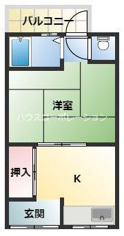 大黒文化(1DK/1階)の間取り写真