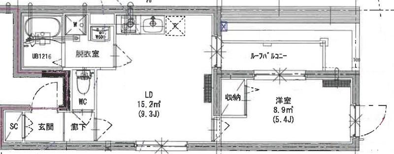MELDIA RESIDENTIAL 北千住(1LDK/5階)の間取り写真