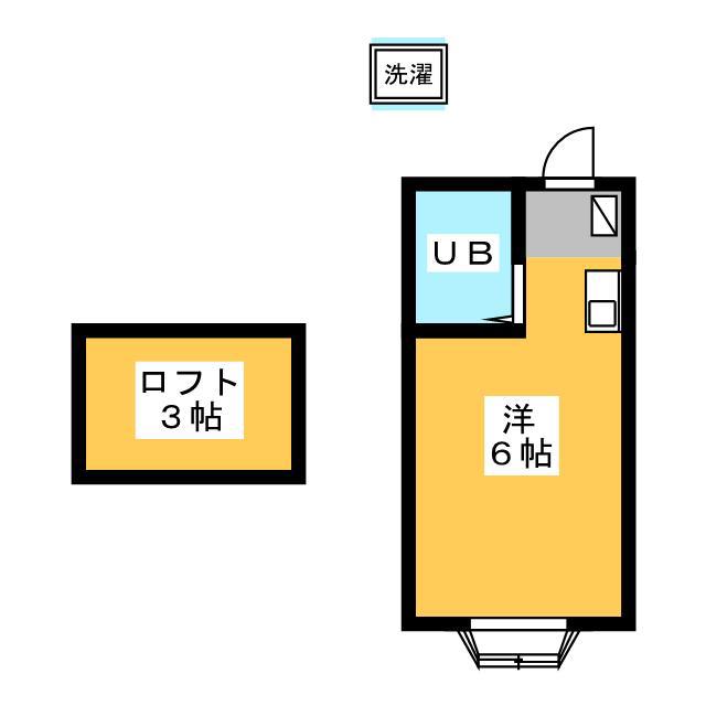 ベルファースト(1K/1階)の間取り写真