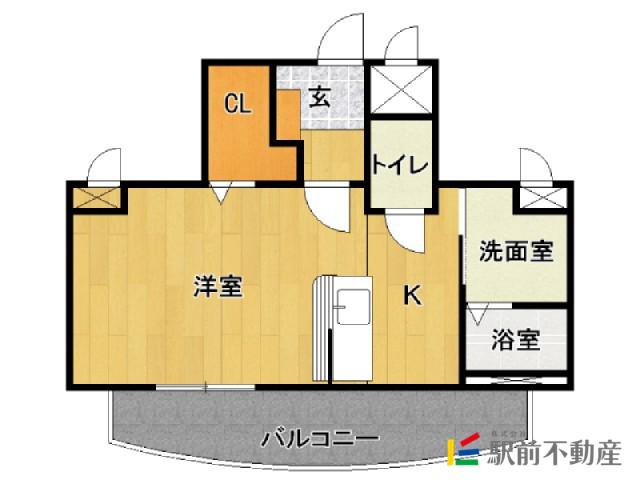 ハイライズミチホ(1K/4階)の間取り写真