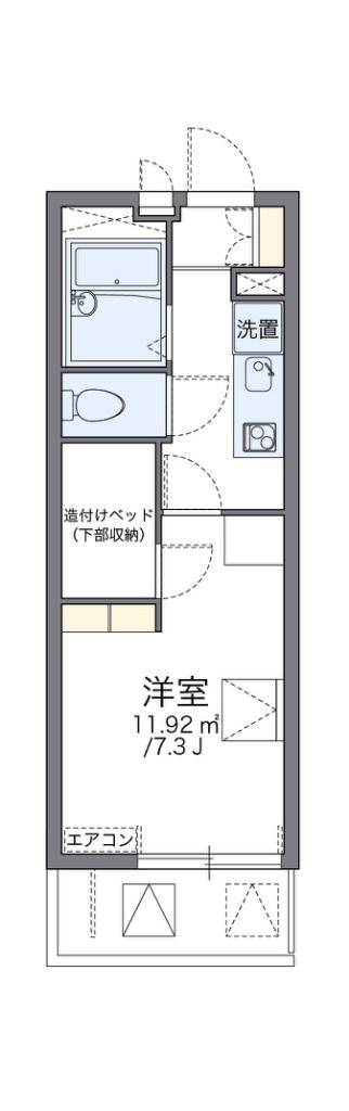 レオパレスアゼリア蛍池(1K/2階)の間取り写真
