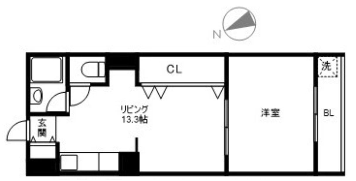 池袋パークハイツマンション(1LDK/7階)の間取り写真