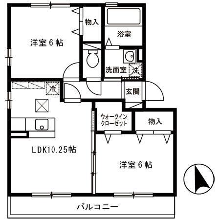 フォレスト名取(2LDK/1階)の間取り写真