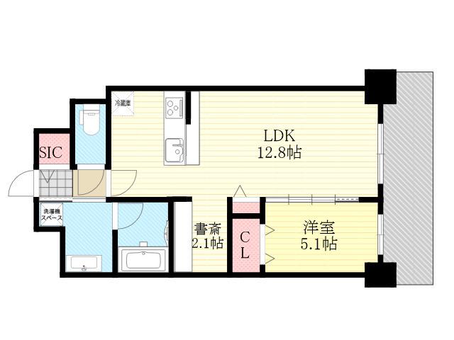 グレイスノーブル新大阪(1LDK/4階)の間取り写真