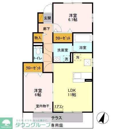 ノールメゾンIV(2LDK/1階)の間取り写真