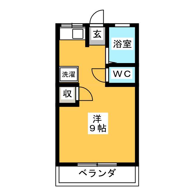 ライフ70 シャトレーヌC(ワンルーム/2階)の間取り写真
