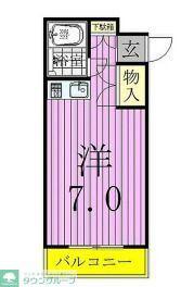 オークハイツ(ワンルーム/6階)の間取り写真