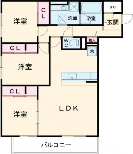 ラ ルーシュ(3LDK/3階)の間取り写真