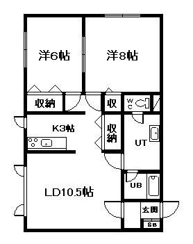 ハイツITO(2LDK/1階)の間取り写真