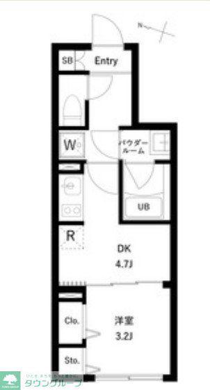 WHARF大井町ウエスト(1DK/3階)の間取り写真