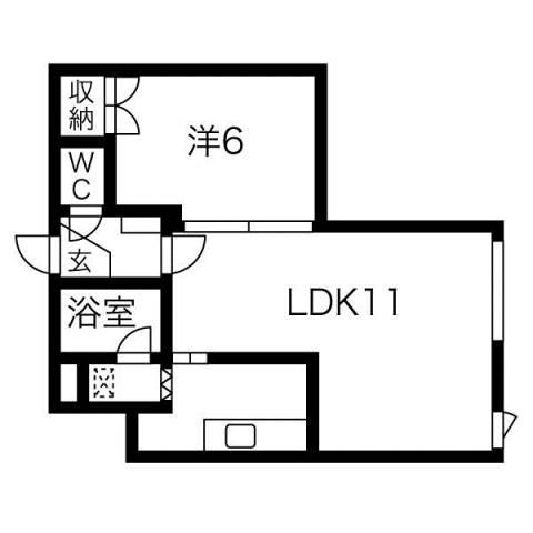 OMレジデンス山の手(1LDK/2階)の間取り写真