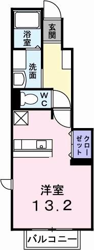 ミニョンIII番館(1K/1階)の間取り写真