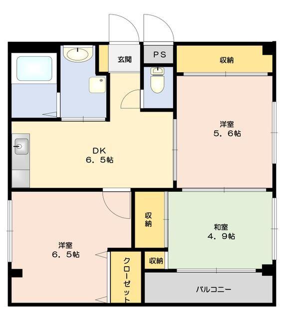 新町ビル(3DK/3階)の間取り写真