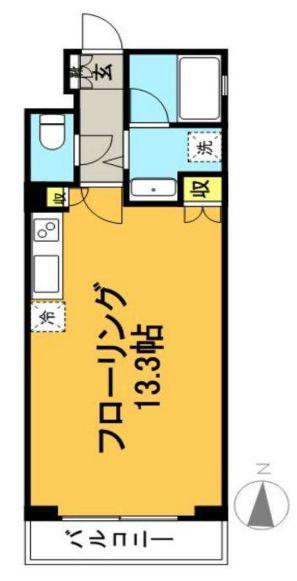 広栄青葉台レジデンス(ワンルーム/2階)の間取り写真