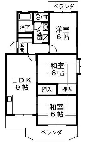 マンション ラフィーネ(3LDK/3階)の間取り写真
