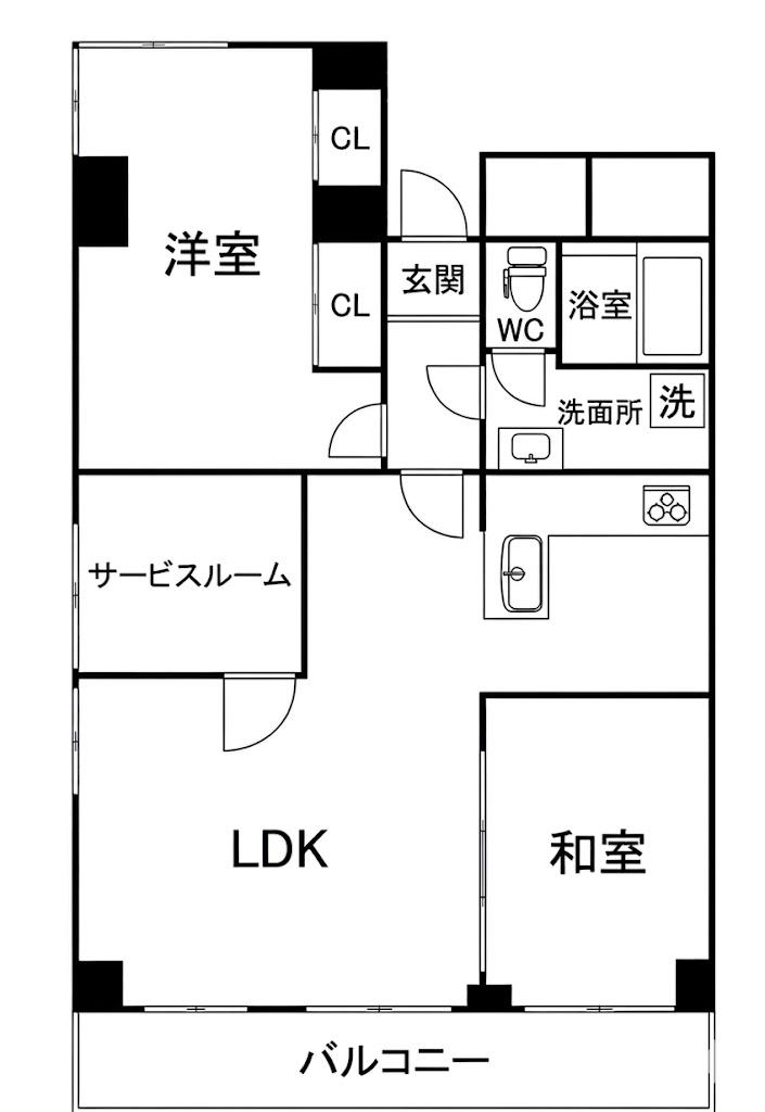 西船橋第3ファミリーマンション(2SLDK/10階)の間取り写真