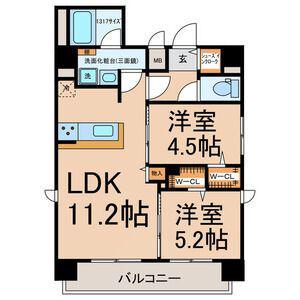 Z・R東別院(2LDK/6階)の間取り写真