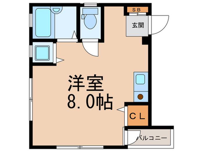 セパレートハイツ(ワンルーム/1階)の間取り写真