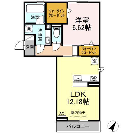 サンラモン本山II(1LDK/2階)の間取り写真