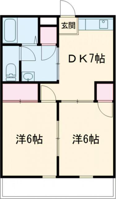 クレアボヌール(2DK/3階)の間取り写真