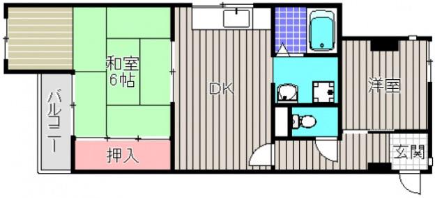エクセシオール(2DK/3階)の間取り写真