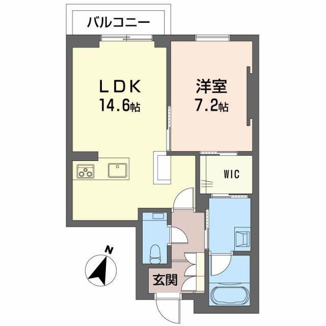 AZUR米山(1LDK/3階)の間取り写真