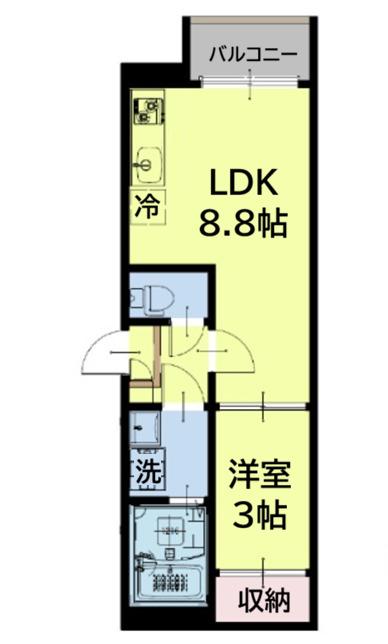 REGALEST EIGHT(1LDK/1階)の間取り写真