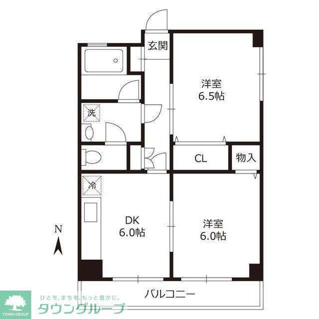 綾瀬リージェントマンション(2DK/1階)の間取り写真
