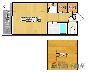 コーポ舎II(ワンルーム/2階)の間取り写真