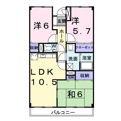 エクセラン・コバ(3LDK/2階)の間取り写真