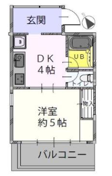ガーデンヒルズ(1DK/2階)の間取り写真