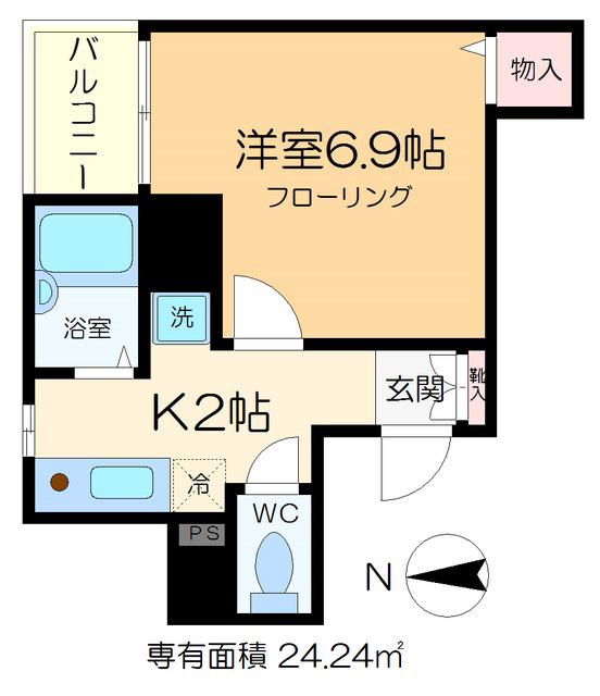 ルーエ21(1K/6階)の間取り写真