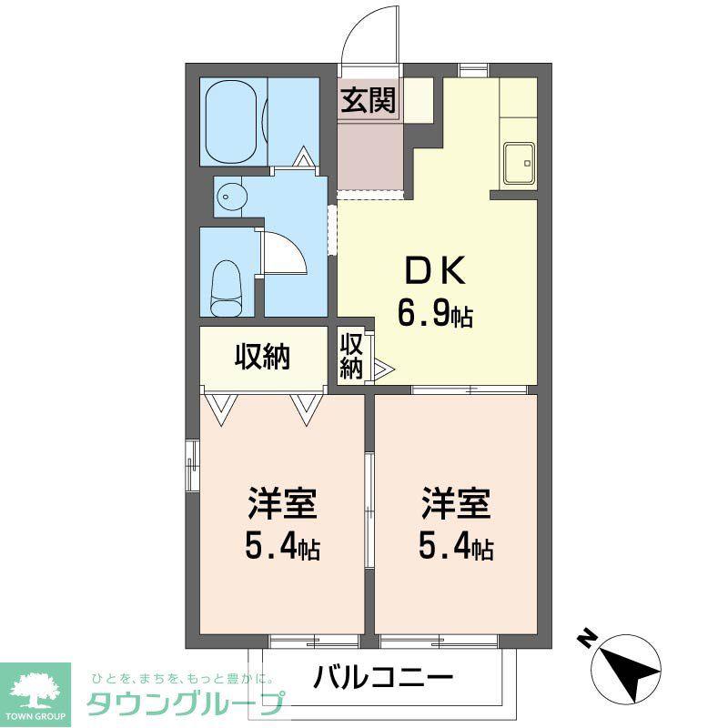 セフィラ青木(2DK/2階)の間取り写真