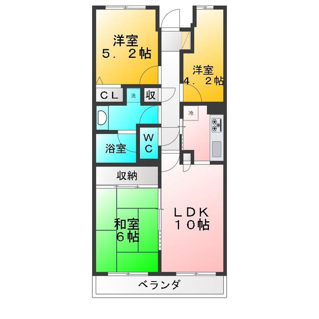 クレールメゾン(3LDK/1階)の間取り写真