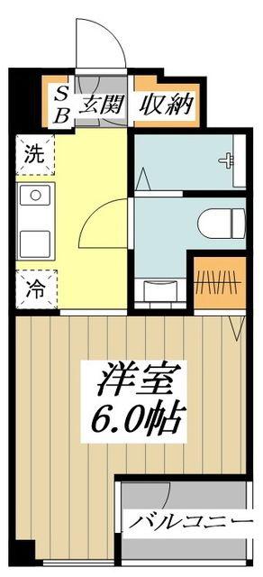 レスピール三鷹(ワンルーム/6階)の間取り写真