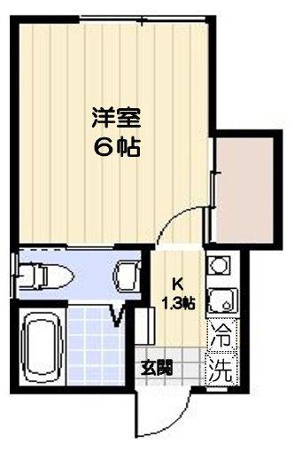 八成コーポ(1K/2階)の間取り写真