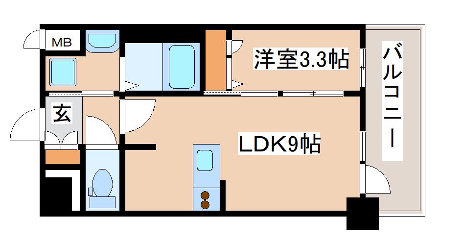 アドバンス神戸パーチェ(1LDK/6階)の間取り写真