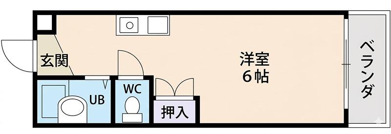 レオハイム長尾Ⅲ(ワンルーム/5階)の間取り写真