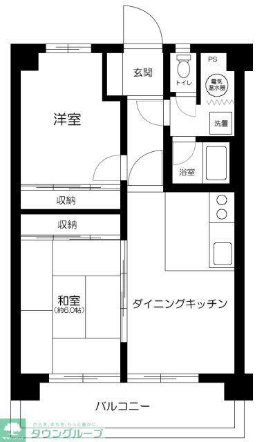 エーデルハイム155(2DK/2階)の間取り写真