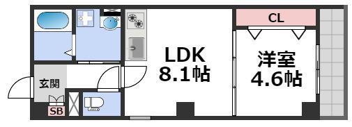 SOAR MORINOMIYA(1LDK/1階)の間取り写真