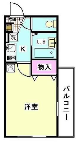 ESハイツ(1K/2階)の間取り写真