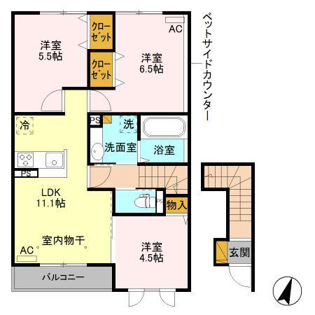 エミネンス パレ/サンライズ パレ エミネンス パレ(3LDK/2階)の間取り写真