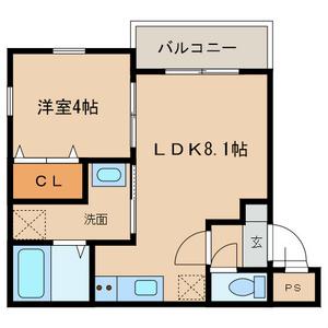 LITTLEGEM(1LDK/1階)の間取り写真