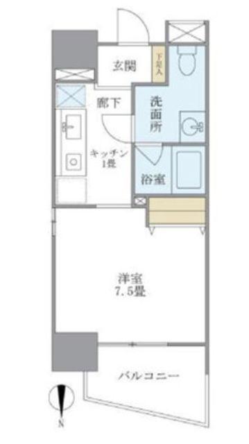 マイプレジール広尾(1K/7階)の間取り写真
