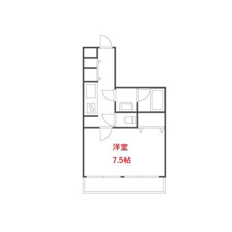 月村マンションNO.7(1K/3階)の間取り写真