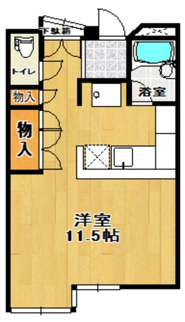 CASA LOGGIA(ワンルーム/1階)の間取り写真